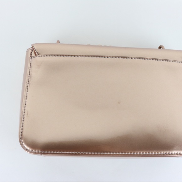 Tory Burch Metallic Patent Leather Mercer Shoulder Bag - Rose Gold - Picture 7 of 14